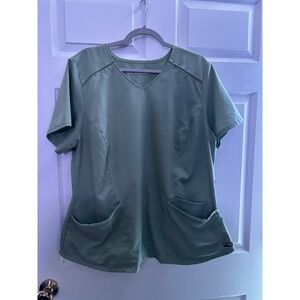 women's 2xl green greys anatomy scrub shirt short‎ sleeve